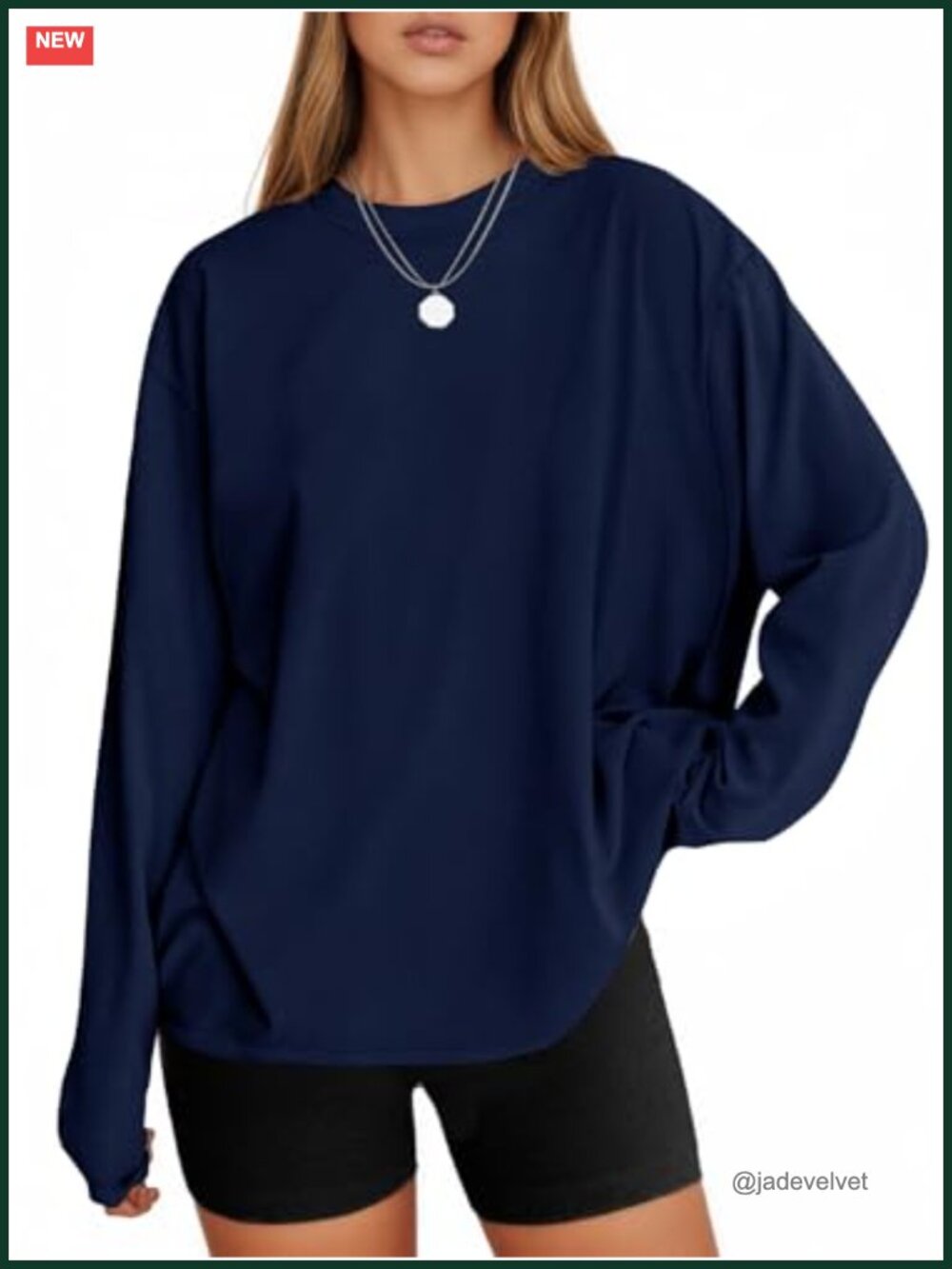 Oversized Long Sleeve Tee Women's Fall Fashion Casual Crewneck Top